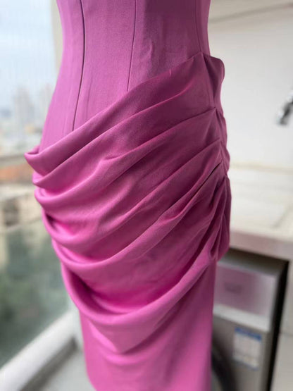 AP Strapless longline draped mini dress