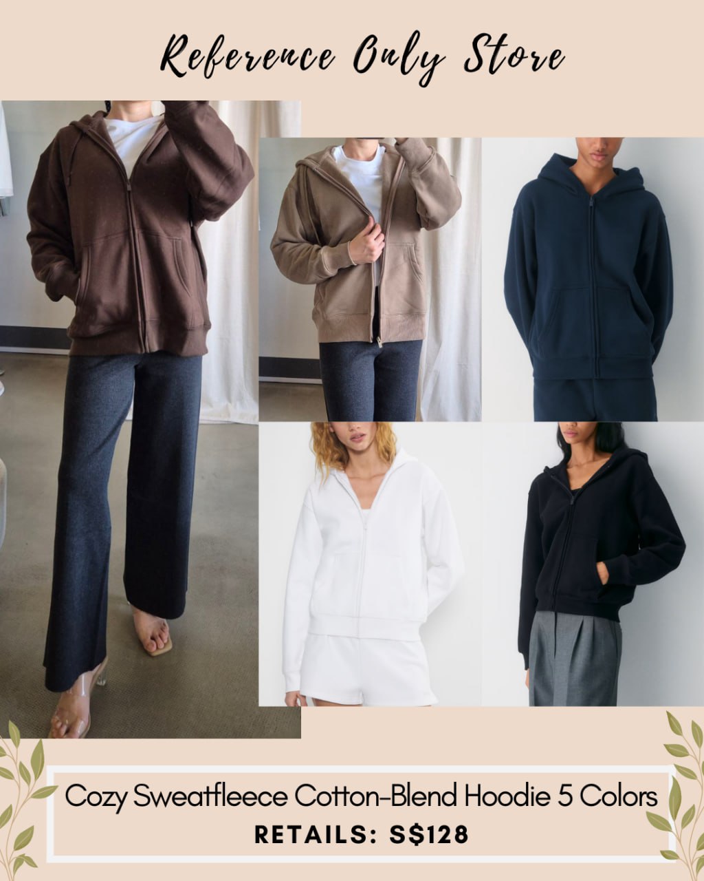 ARZ Cozy Sweatfleece cotton blend hoodie in 5 colors