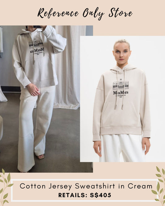 MM Cream jersey cotton sweatshirt