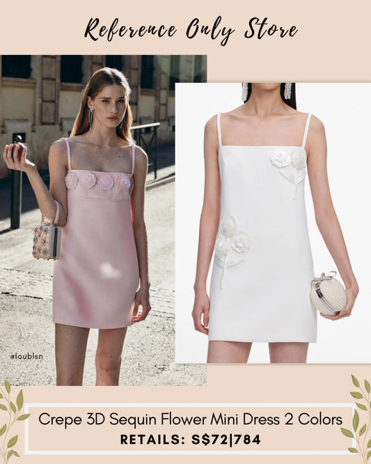 SP Crepe 3D sequin flower mini dress in 2 colors