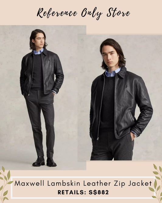 RL Men's leather lambskin zip jacket
