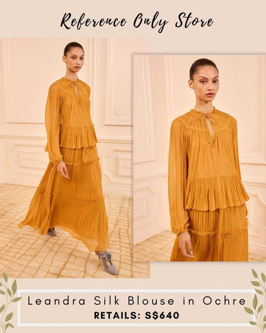 UJ Leandra Honey Silk Blouse in Ochre
