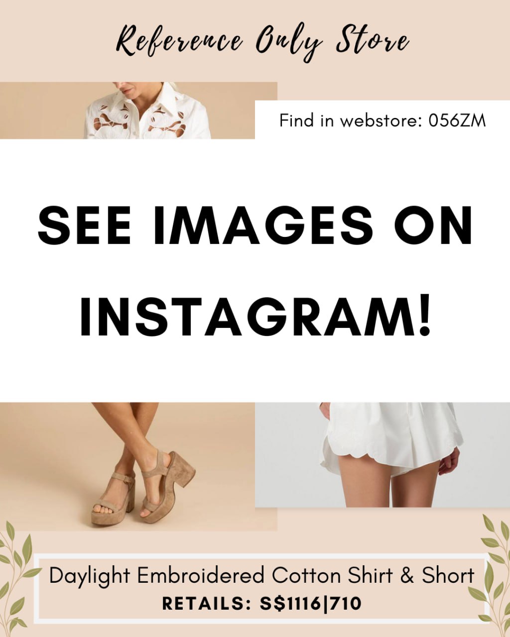 056zm Daylight white embroidered cotton shirt and shorts