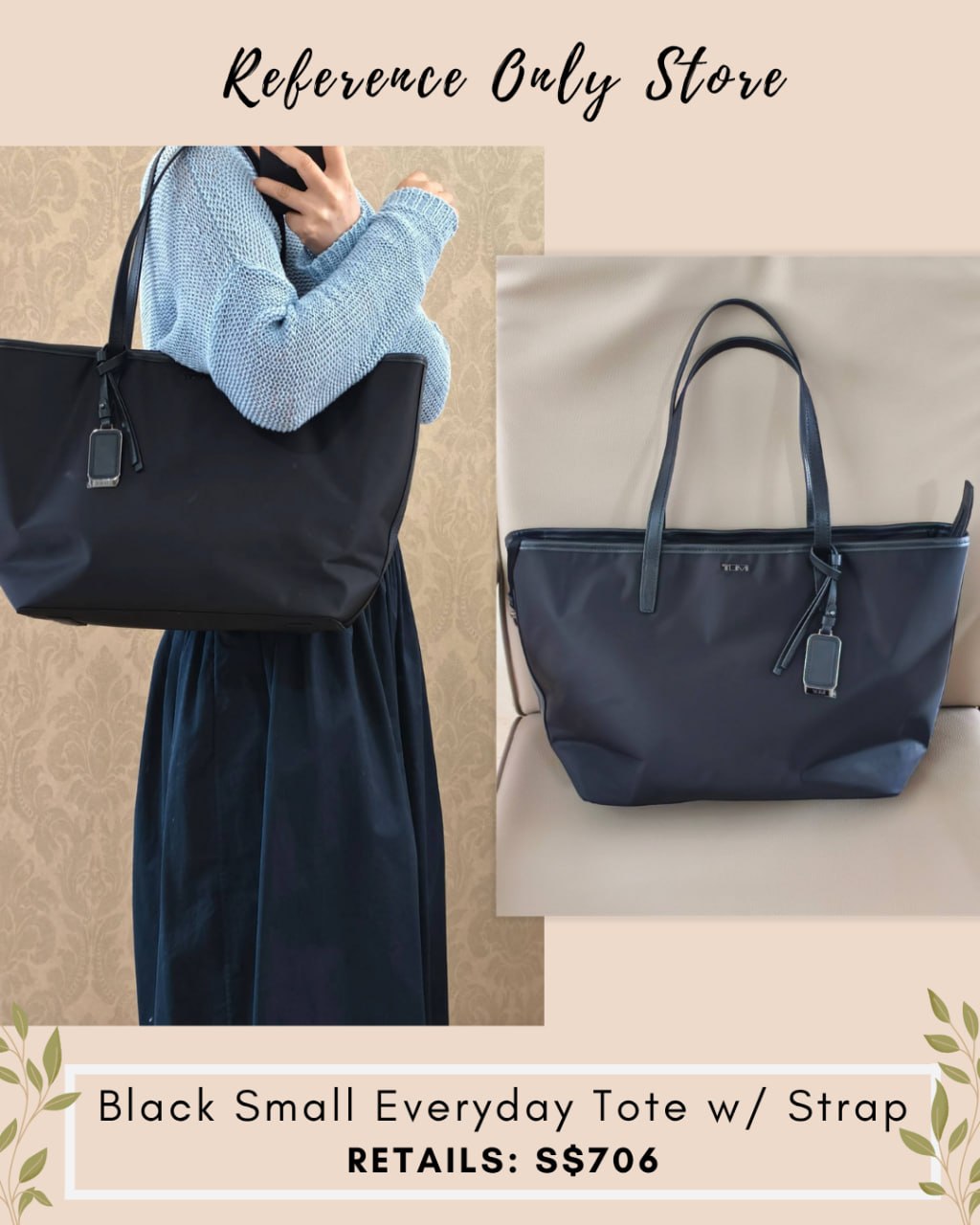 TM Black small everyday tote