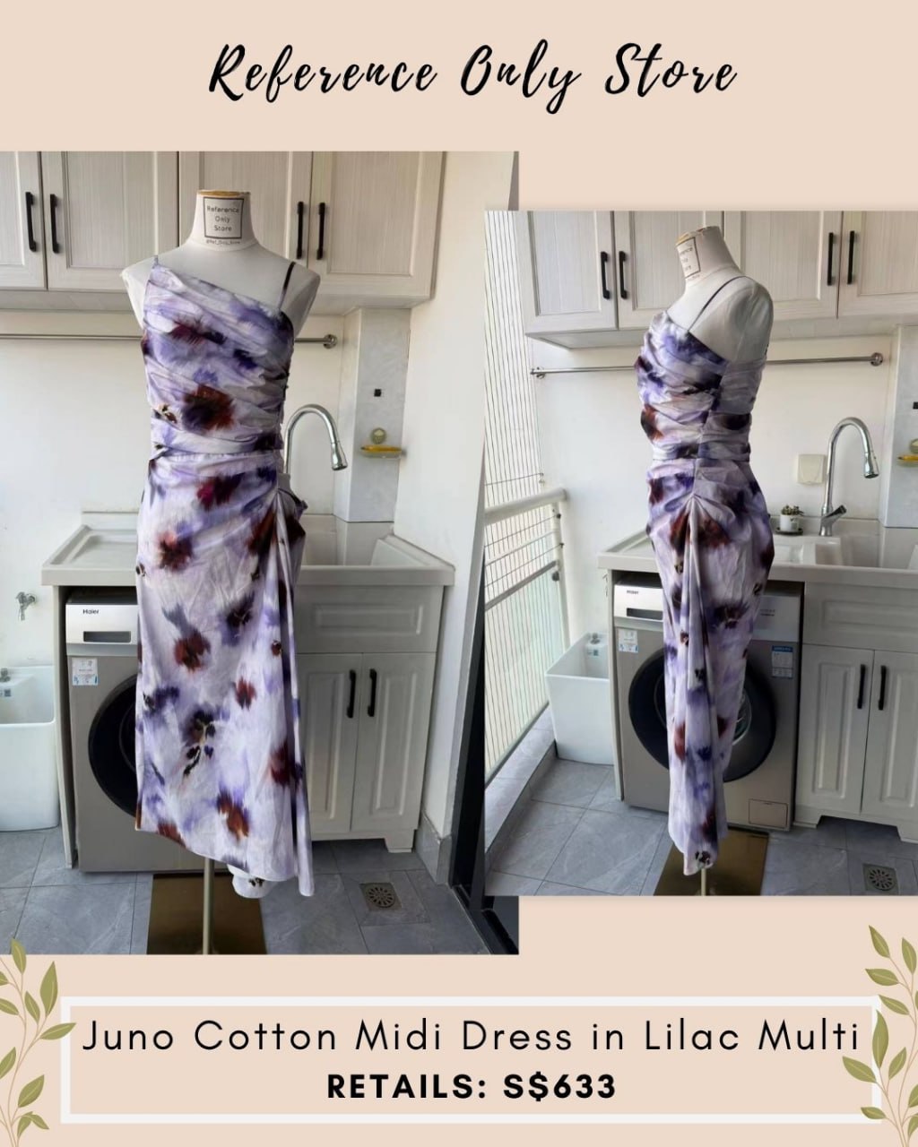 ALC Juni cotton midi dressin lilac multi