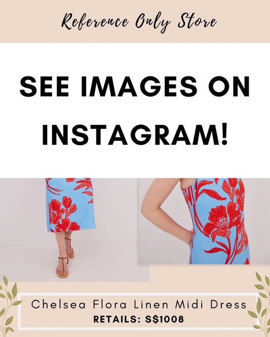 CC Chelsea blue flora linen midi dress