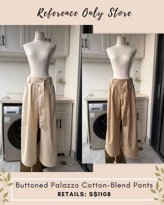 MC wide leg cotton blend trousers / palazzo pants
