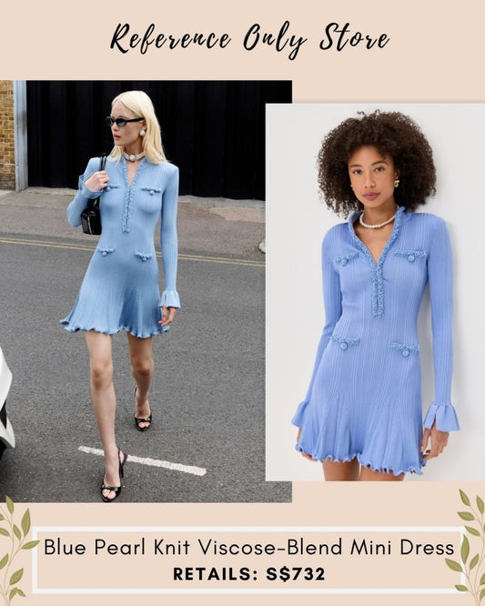 SP Blue Pearl Knit viscose blend mini dress
