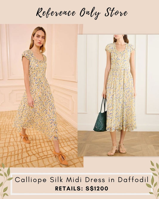UJ Calliope silk midi dress in daffodil