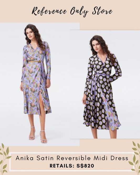 DVF Anika Satin Reversible Midi Dress