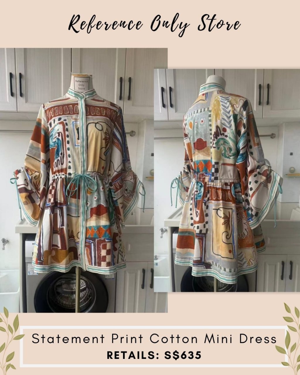 AM Statement print cotton mini dress