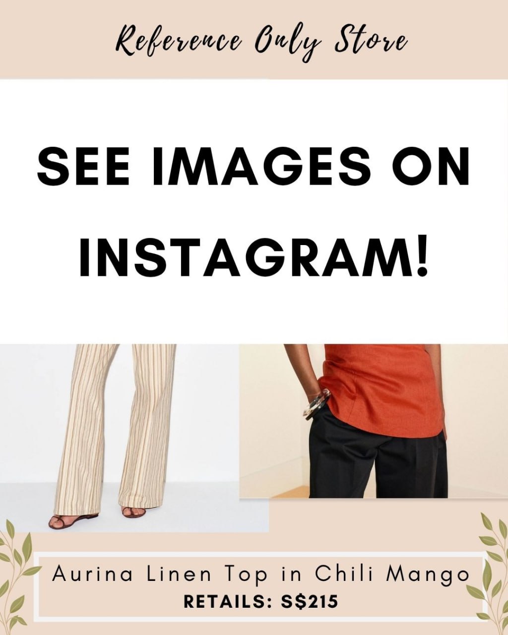 Ref Aurina linen top in chili mango