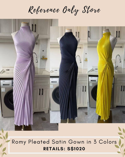 ALC Romy Pleated satin gown
