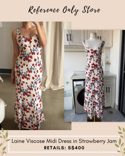 Ref Laine viscose midi dress in strawberry