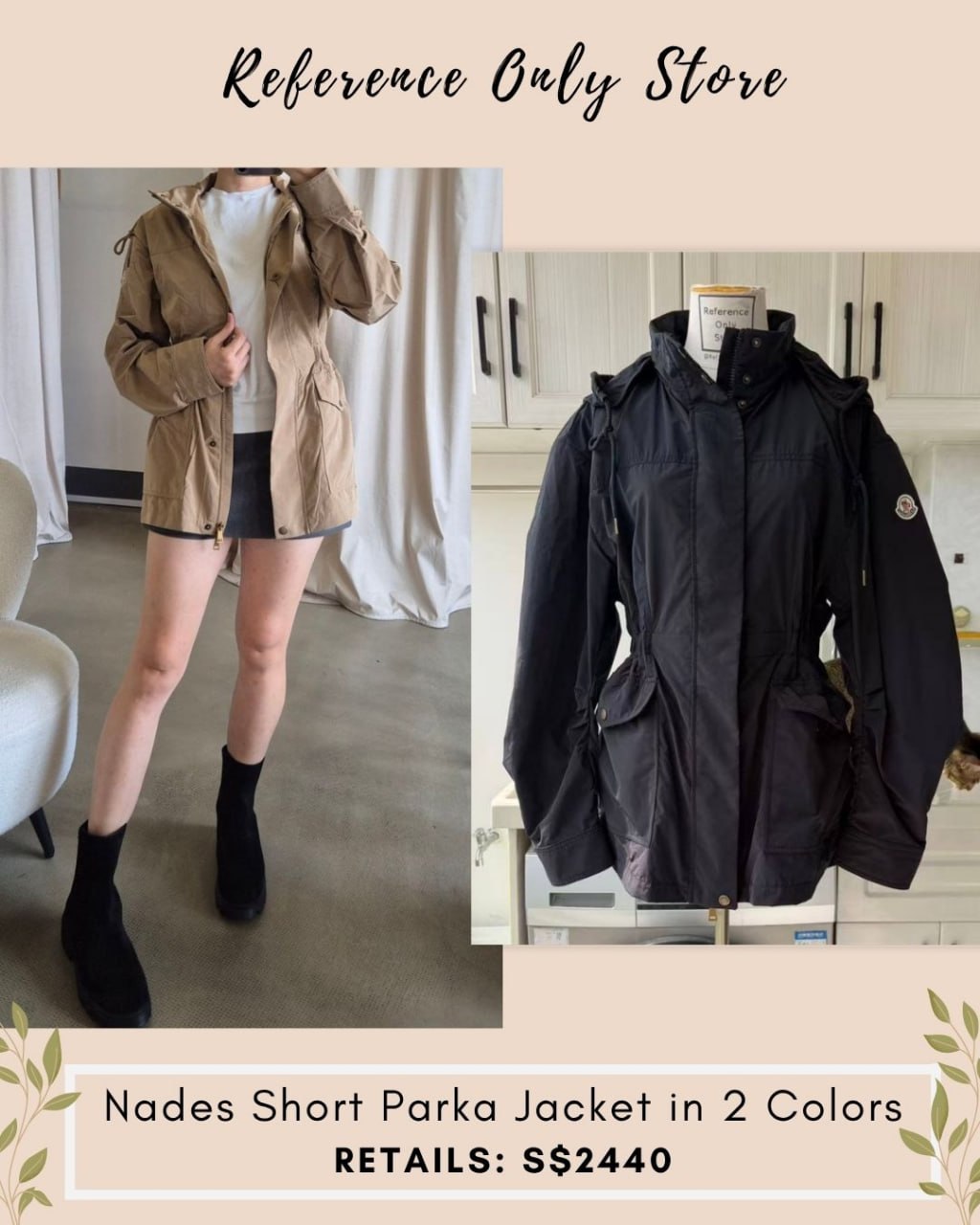 MC Nades short parka jacket in 2 colors