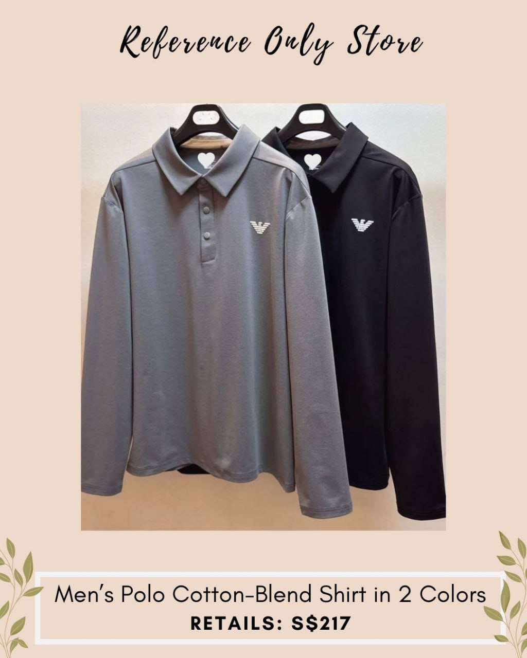 EA Men's polo cotton blend shirt in 2 colors