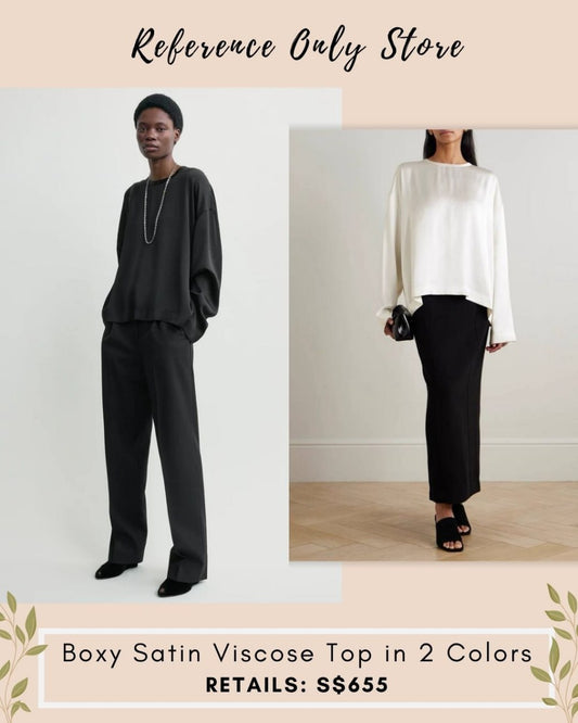Tot Boxy Satin Viscose Top in 2 colors