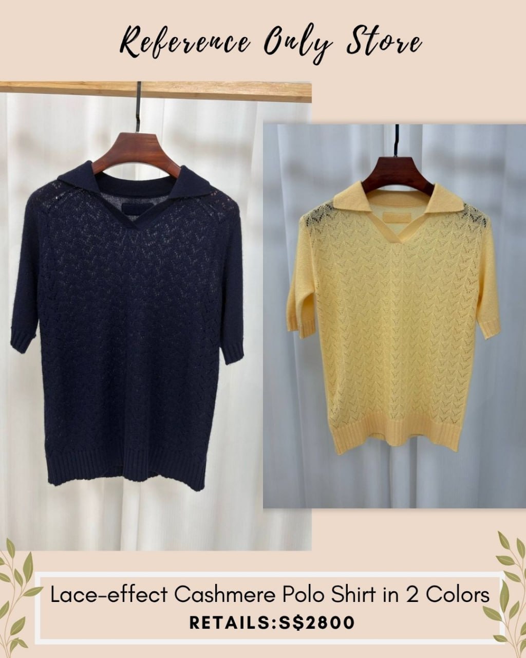 MM Lace effect cashmere polo shirt in 2 colors