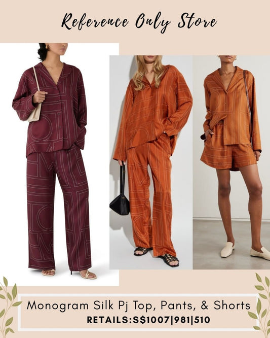 Tot Monogram silk pj top and pants