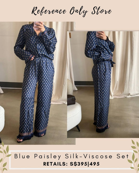 Blue Paisley silk viscose set