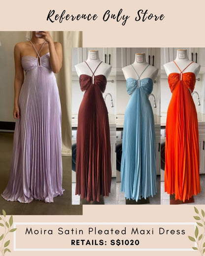 ALC Moira satin pleated maxi dress