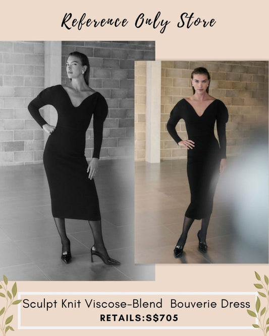 TF Sculpt knit viscose blend bouverie dress