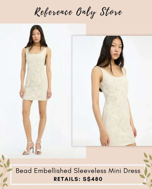 RTT bead embellished sleeveless mini dress