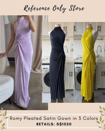ALC Romy Pleated satin gown