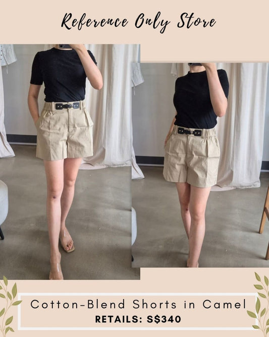 MJ Cotton blend shorts in camel