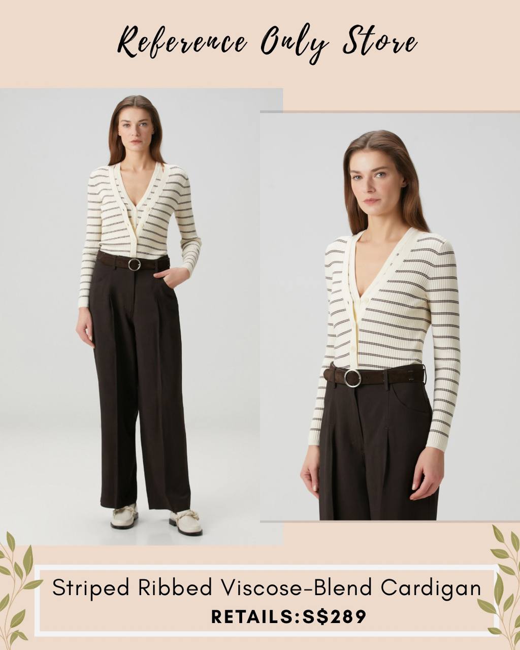 SD Striped ribbed viscose blend cardigan
