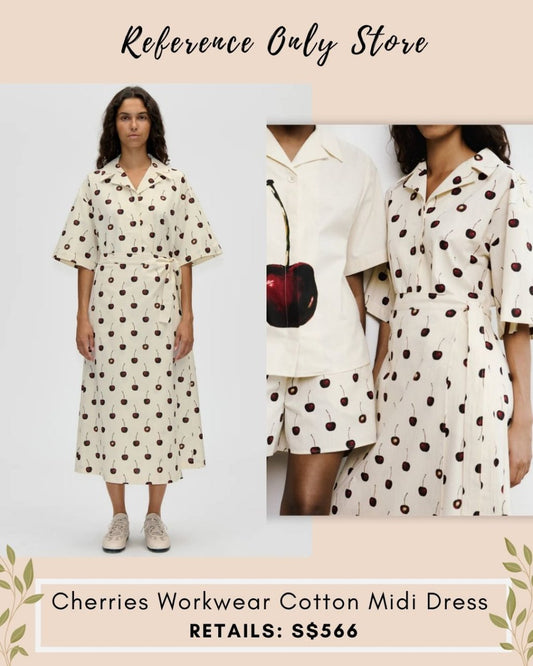 SG Cherries workwear cotton midi dress