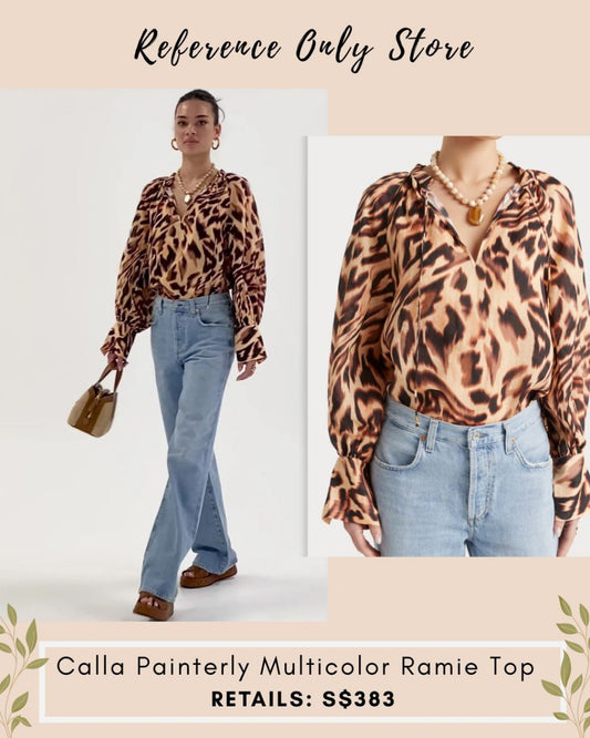 HK Calla painterly multicolor ramie top