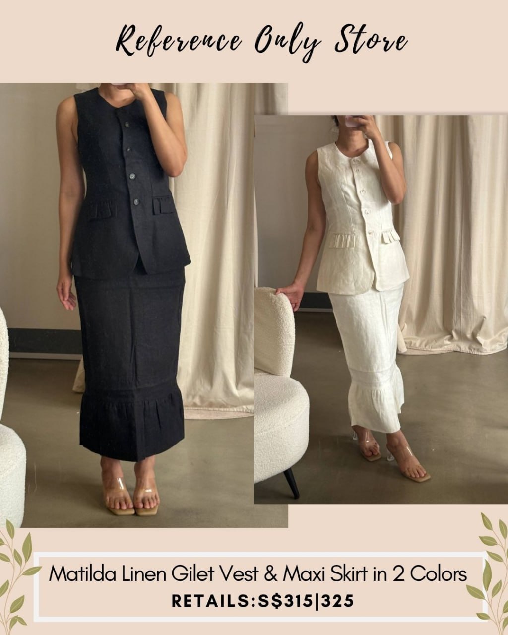 PSS Mathilda linen vest and midi skirt