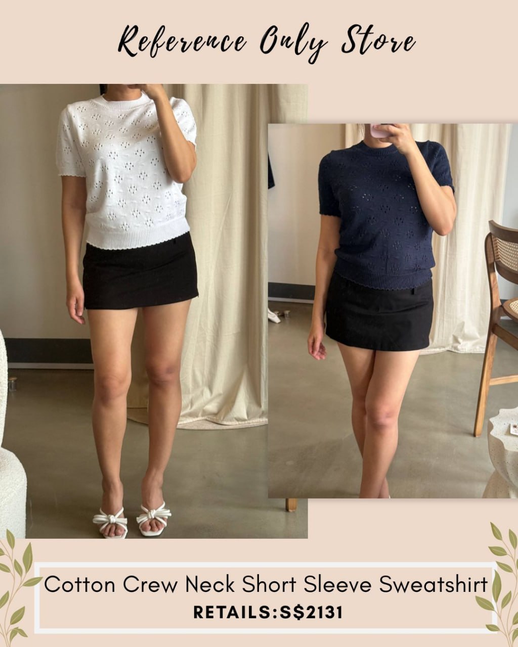MM Cotton crew neck short sleeve sweat shirt top