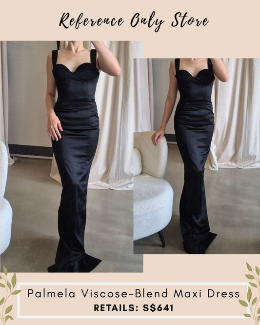 SL Palmela viscose blend maxi dinner black dress