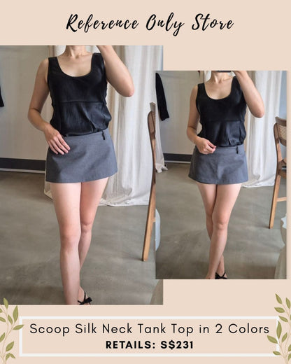 SL Scoop neck silk tank top in 2 colors
