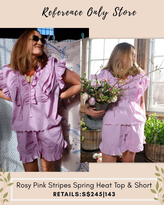 JS Rosy pink stripes spring heat top and shorts