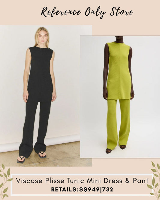 TB Viscose plisse tunic mini dress and pant