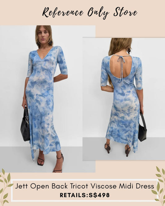 RD Jett Open Back Tricot viscose midi dress