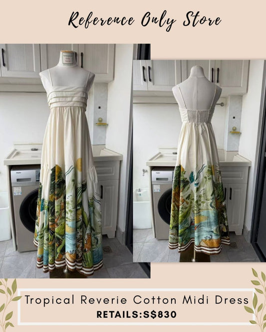 AM Tropical reverie cotton midi dress