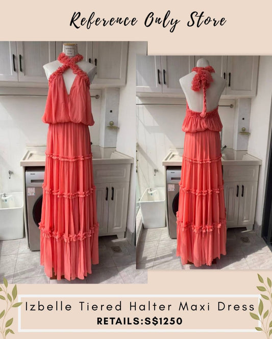 ALX Izbelle tiered halter maxi dress
