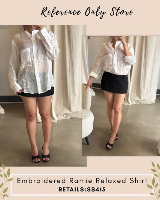 SE X EDI embroidered Ramie relaxed shirt