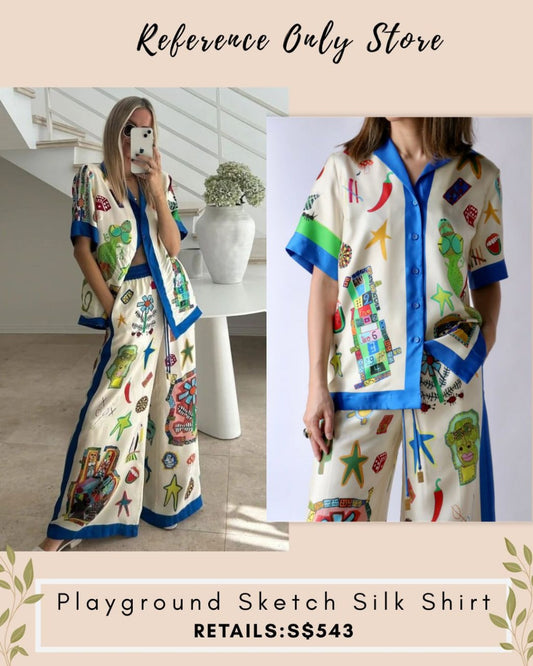 🎁 AM Playground sketch silk shirt