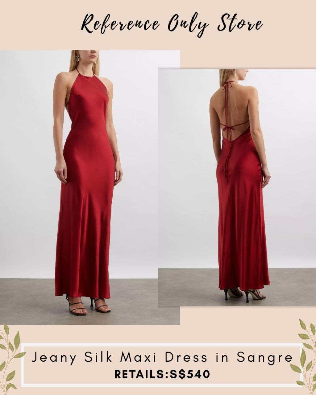 Ref Jeany Silk maxi dress in red