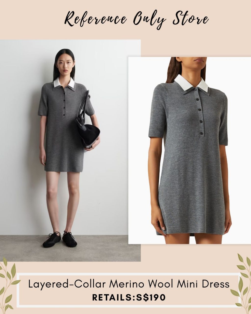 CO Layered collar merino wool mini dress