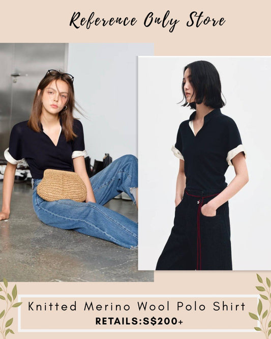 Edi knitted merino wool 2 piece look polo shirt