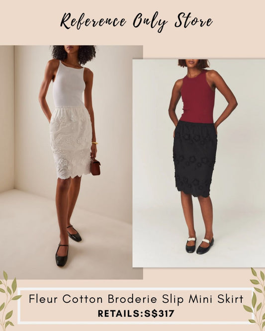 TG Fleur cotton fleur midi slip mini skirt