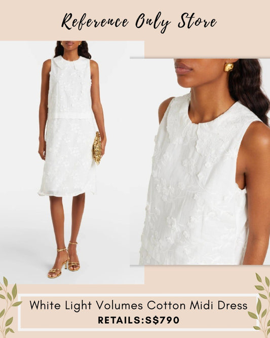 DS White light volumes cotton midi dress