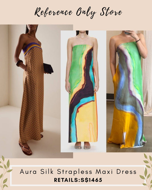 CE Aura silk strapless maxi dress