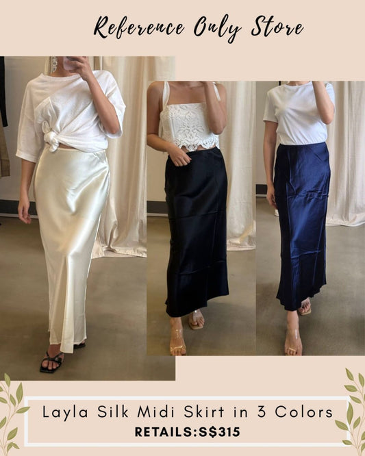 Ref layla silk midi skirt
